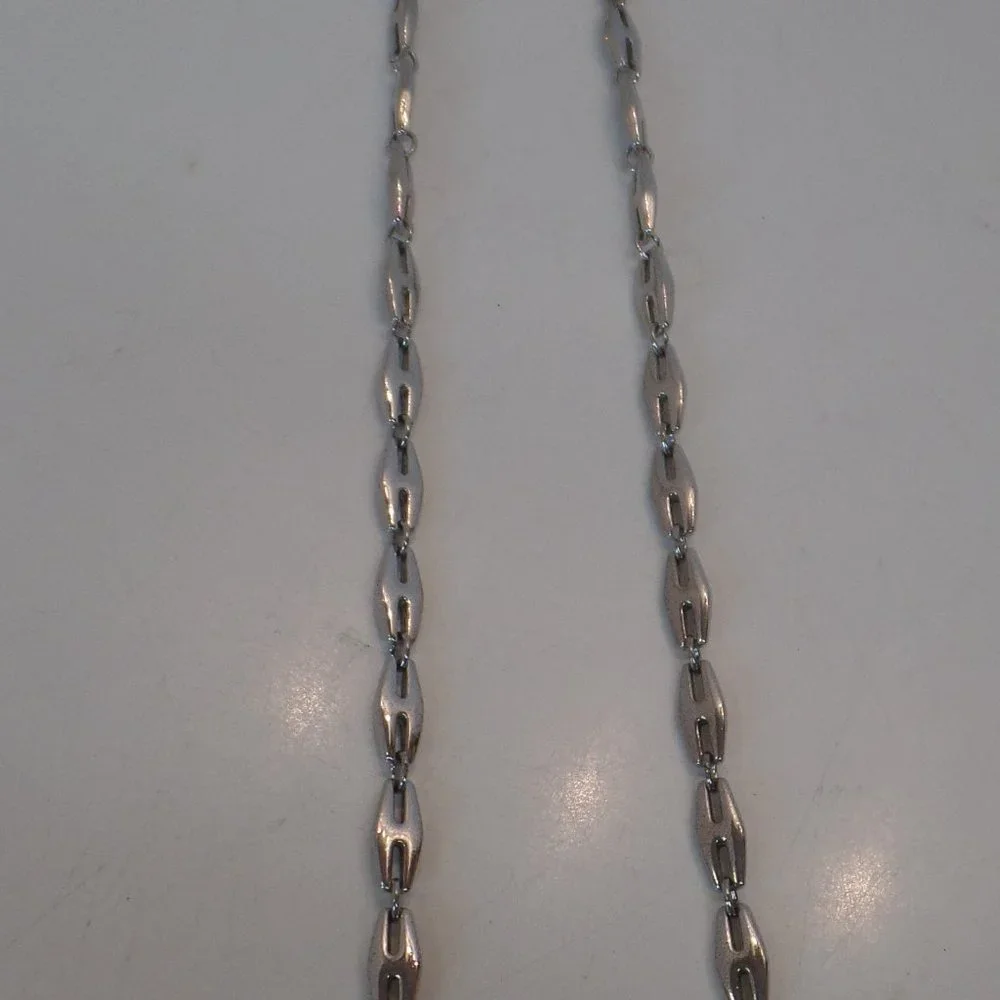 Silvertone Large Link 34" Necklace Double Wrap - Picture 7 of 12